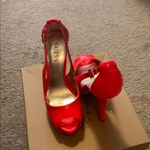 Guess neon coral heels